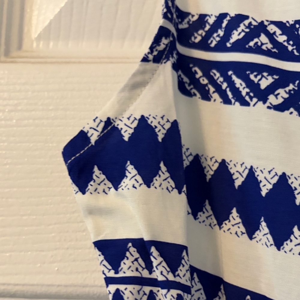 Cupshe Blue and White Geometric Midi Dress - Picture 7 of 8